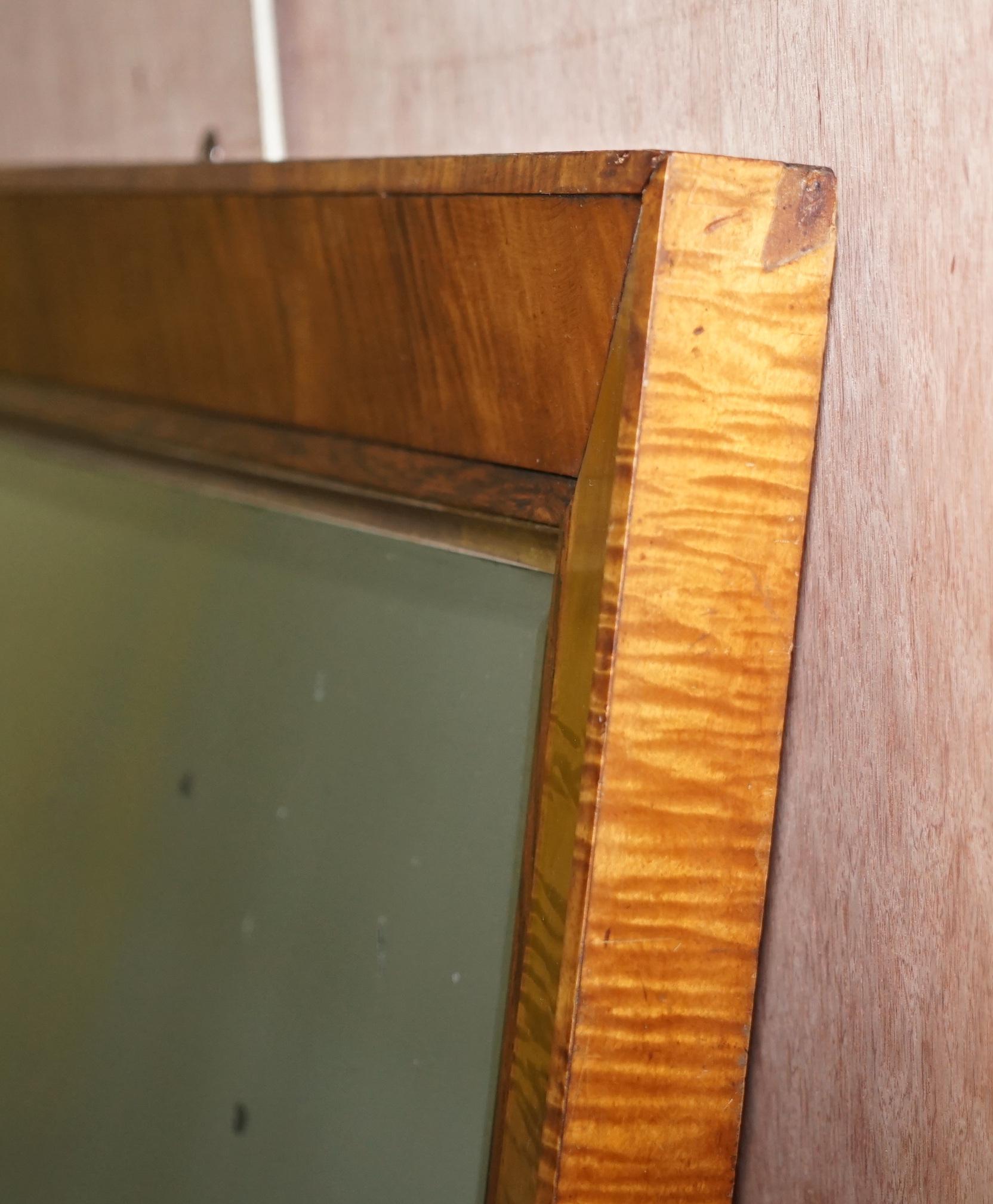 Victorian Maple Framed Wall Mirror Lovely Bevelled Timber and Distressed Glass For Sale 4