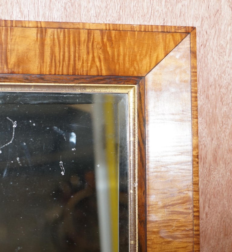 Victorian Maple Framed Wall Mirror Lovely Bevelled Timber and ...
