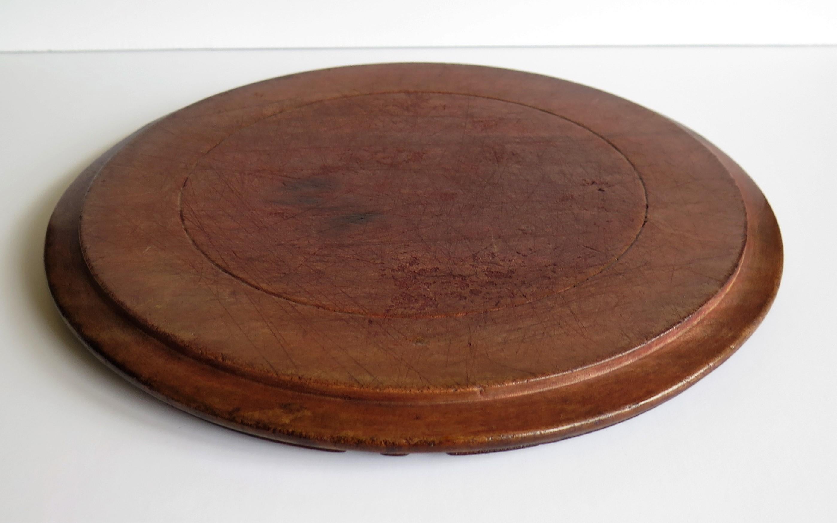 Victorian Marble Solitaire Game with Converted Folk Art Carved Breadboard 6