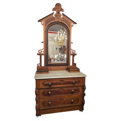 Victorian Marble top Bureau Dresser with Mirror