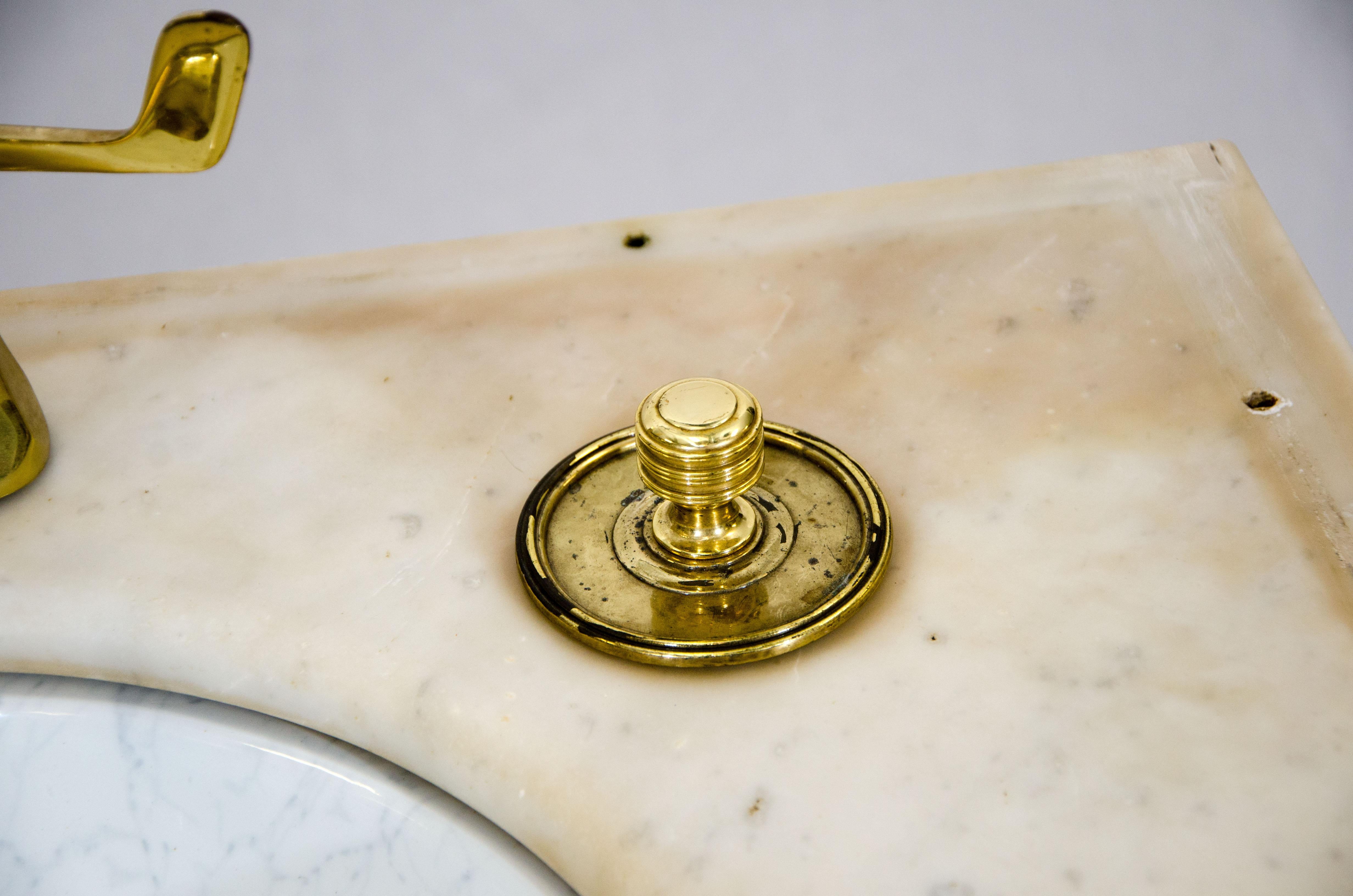 Victorian Marble-Top Cabinet with Sink 1