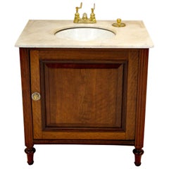 Victorian Marble-Top Cabinet with Sink