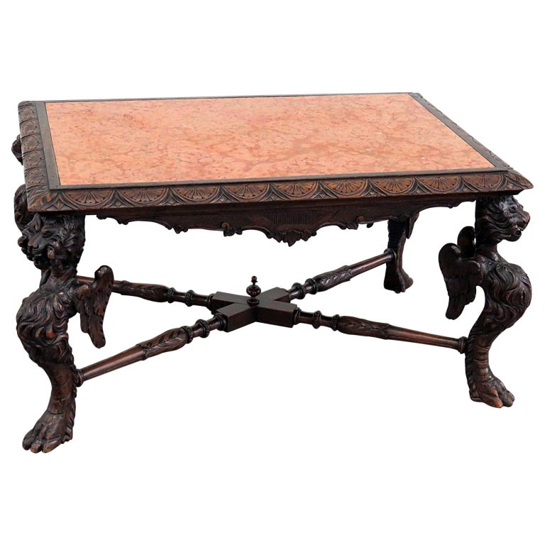 Victorian Marble Top Coffee Table For Sale at 1stDibs