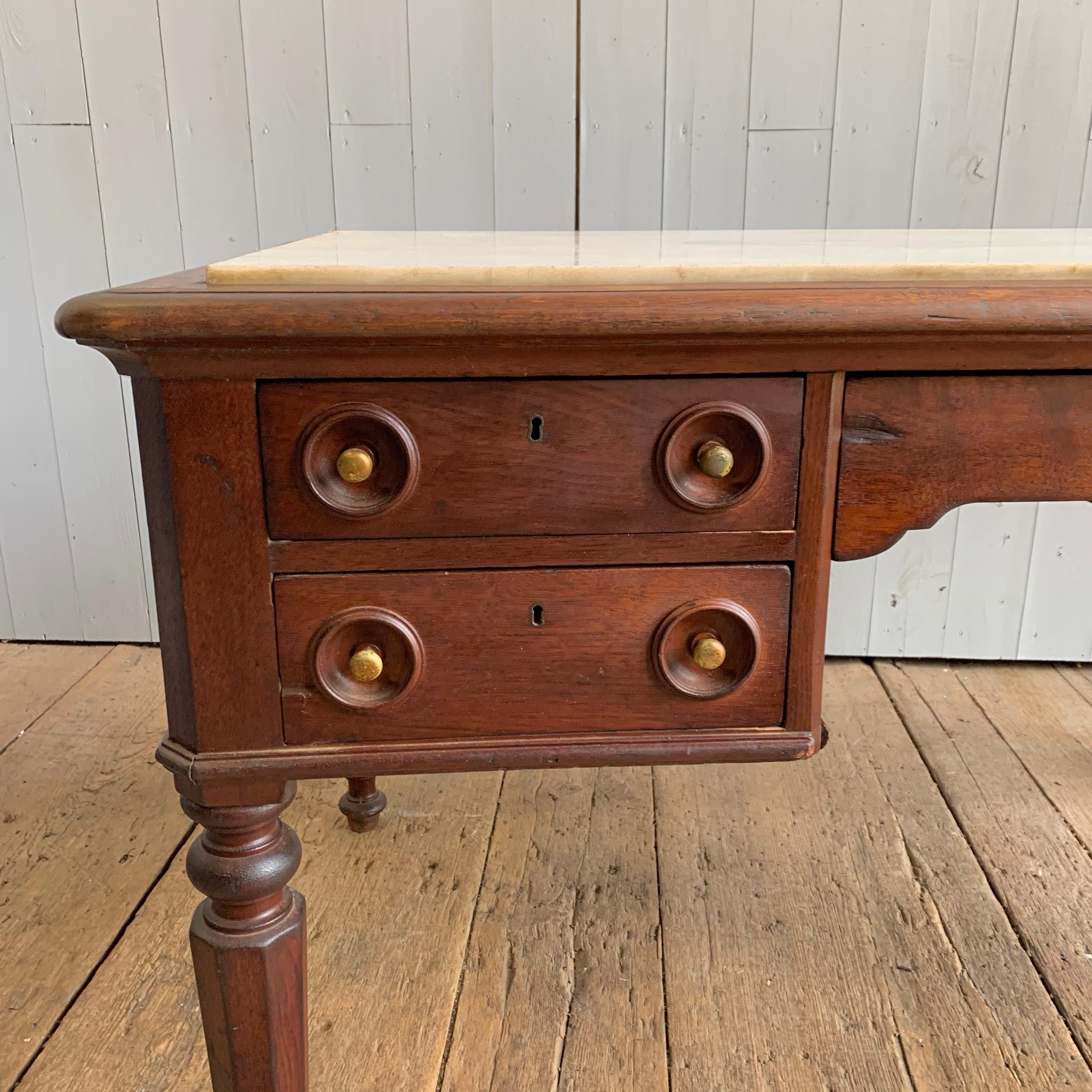 Victorian Marble Top Desk, 1870s at 1stDibs vintage marble top desk