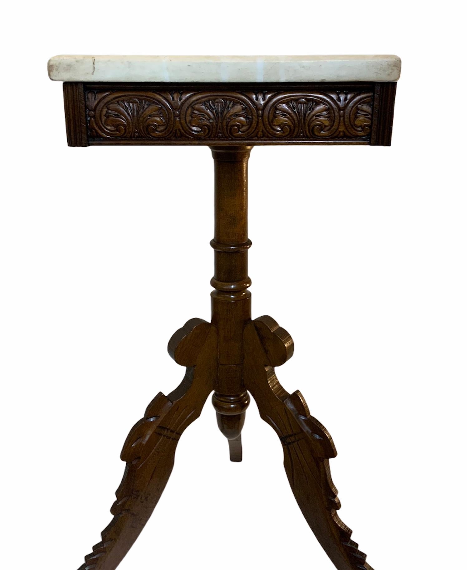 Victorian Marble Top Side Table For Sale 5