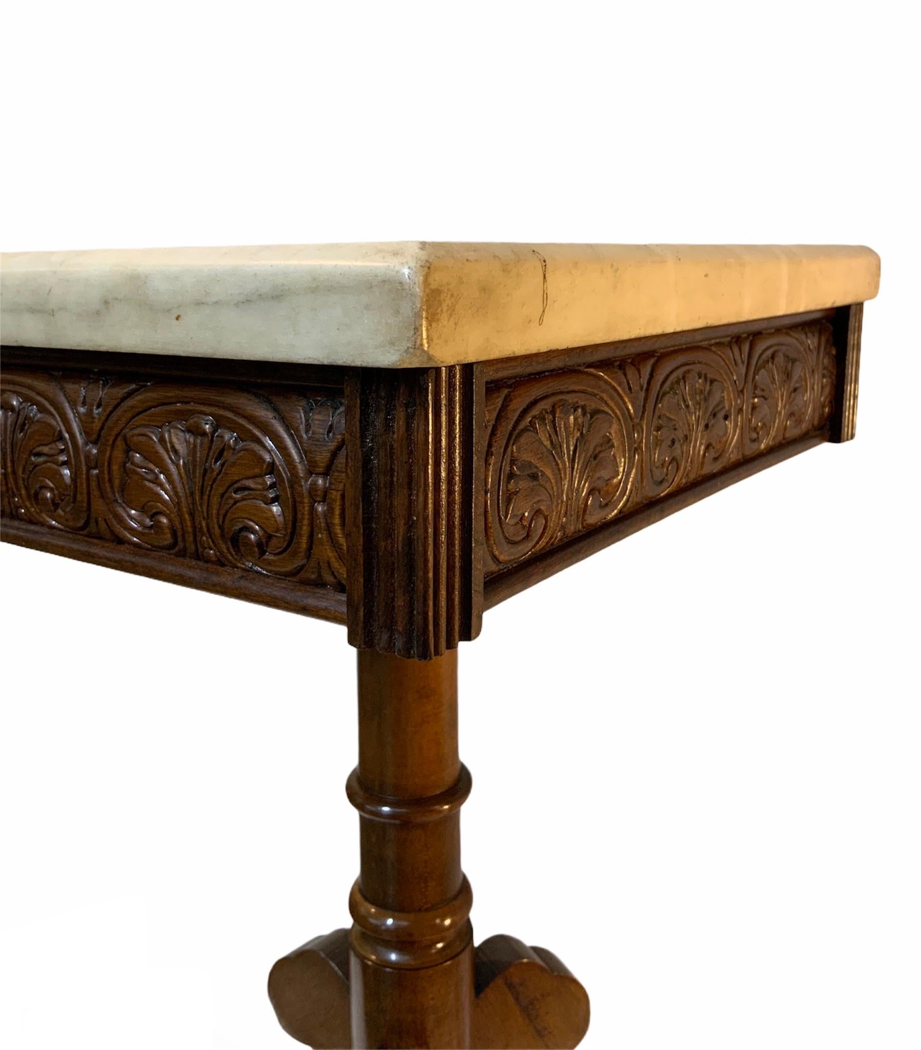 American Victorian Marble Top Side Table For Sale