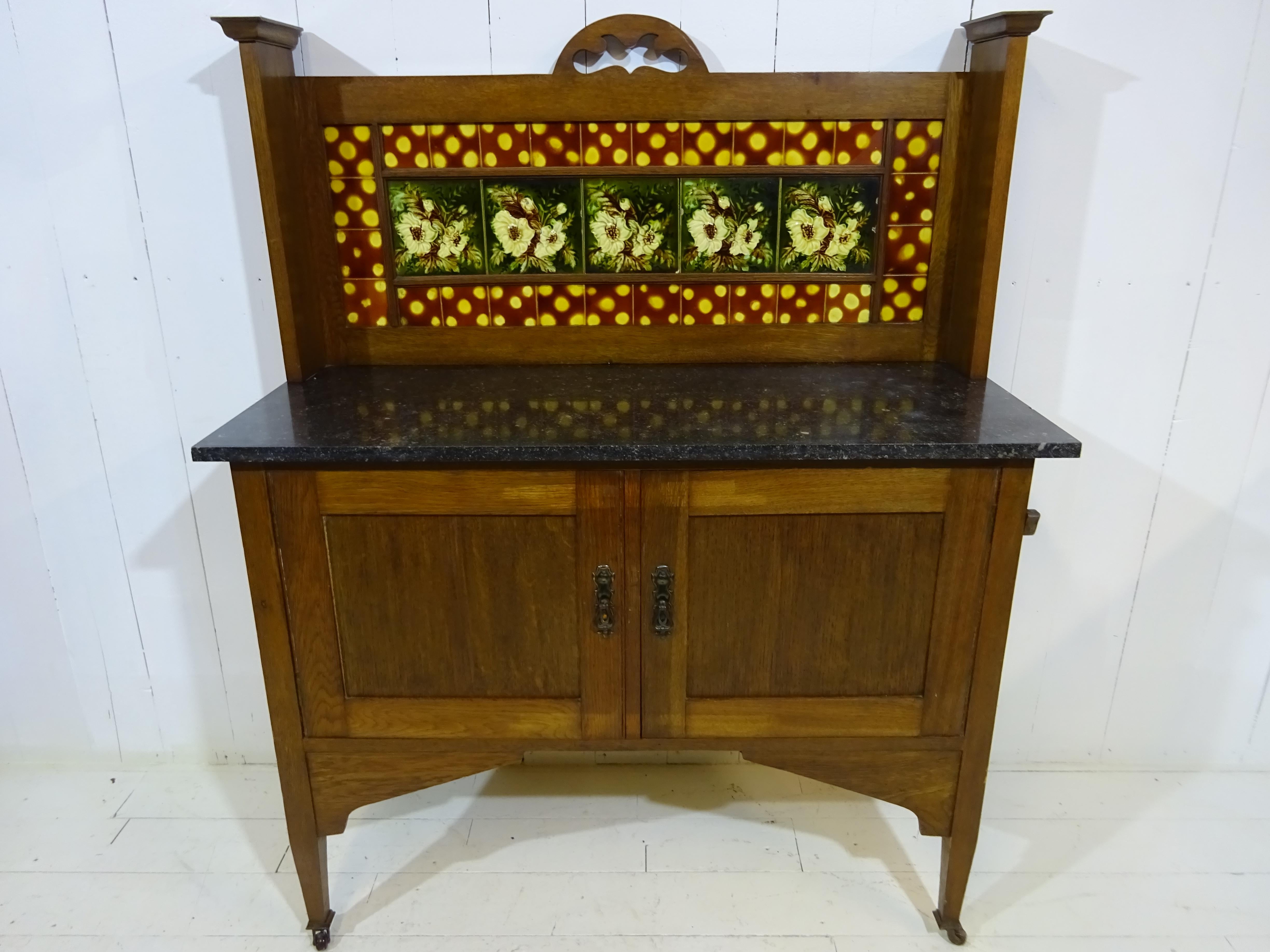 Victorian wash stand 



Just look at the fabulous colours on those tiles! A great find by the team at The Eclectic Trading Company UK. 



Dated late Victorian era this wash stand would have stood in a bedroom or bathroom area. Well made,