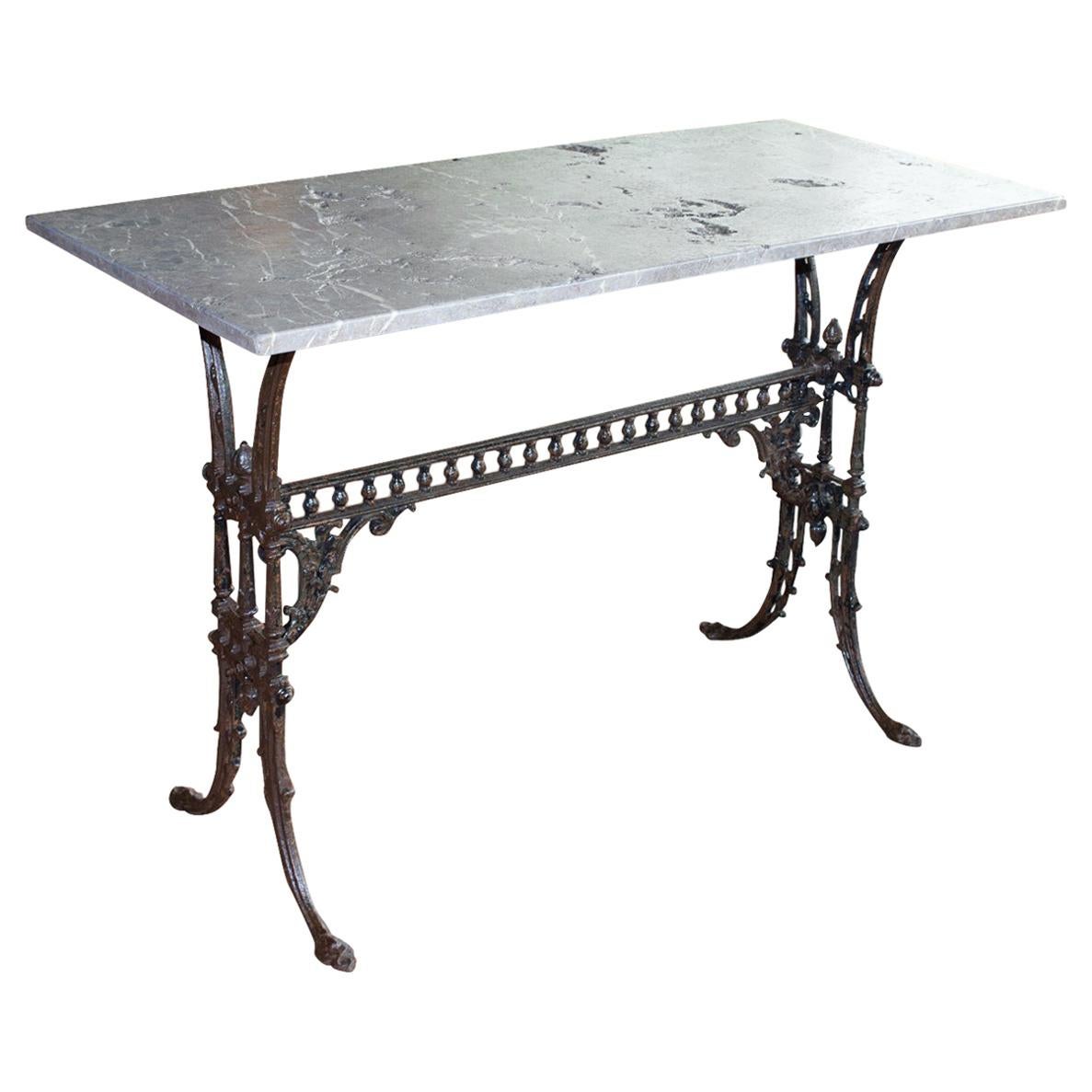 Victorian Marble-Topped Garden Table