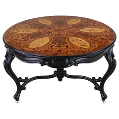 Victorian Marquetry Inlaid Circular Centre Table