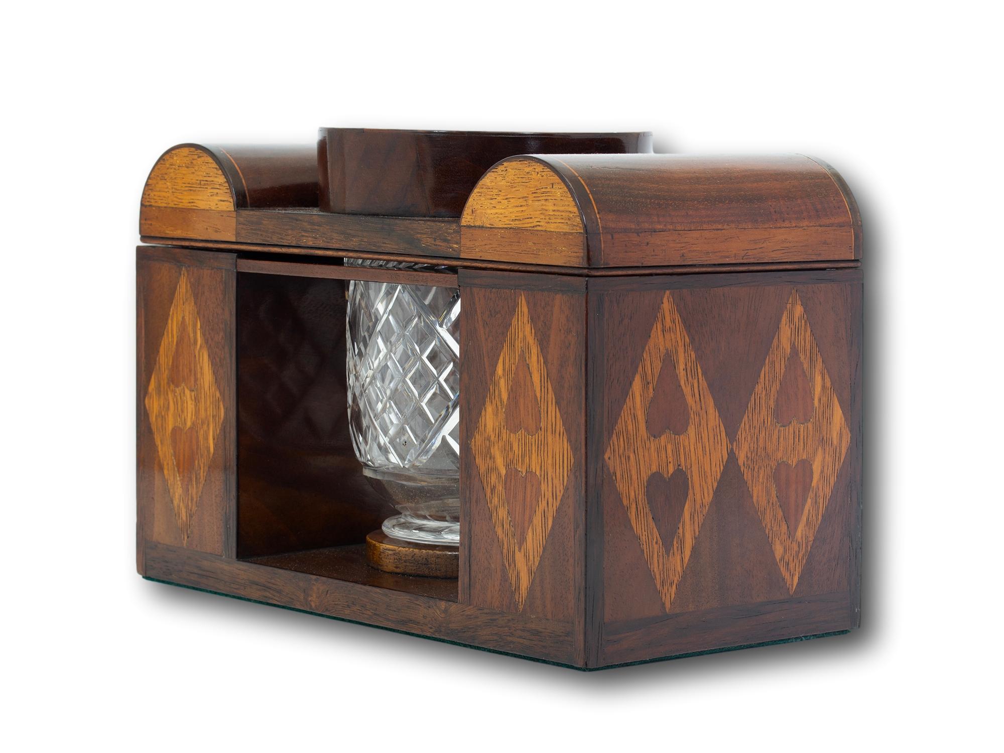 English Victorian Marquetry Tea Caddy For Sale