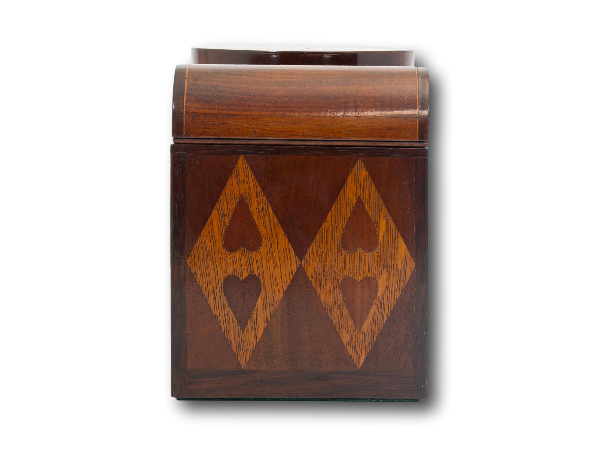 Hand-Carved Victorian Marquetry Tea Caddy For Sale
