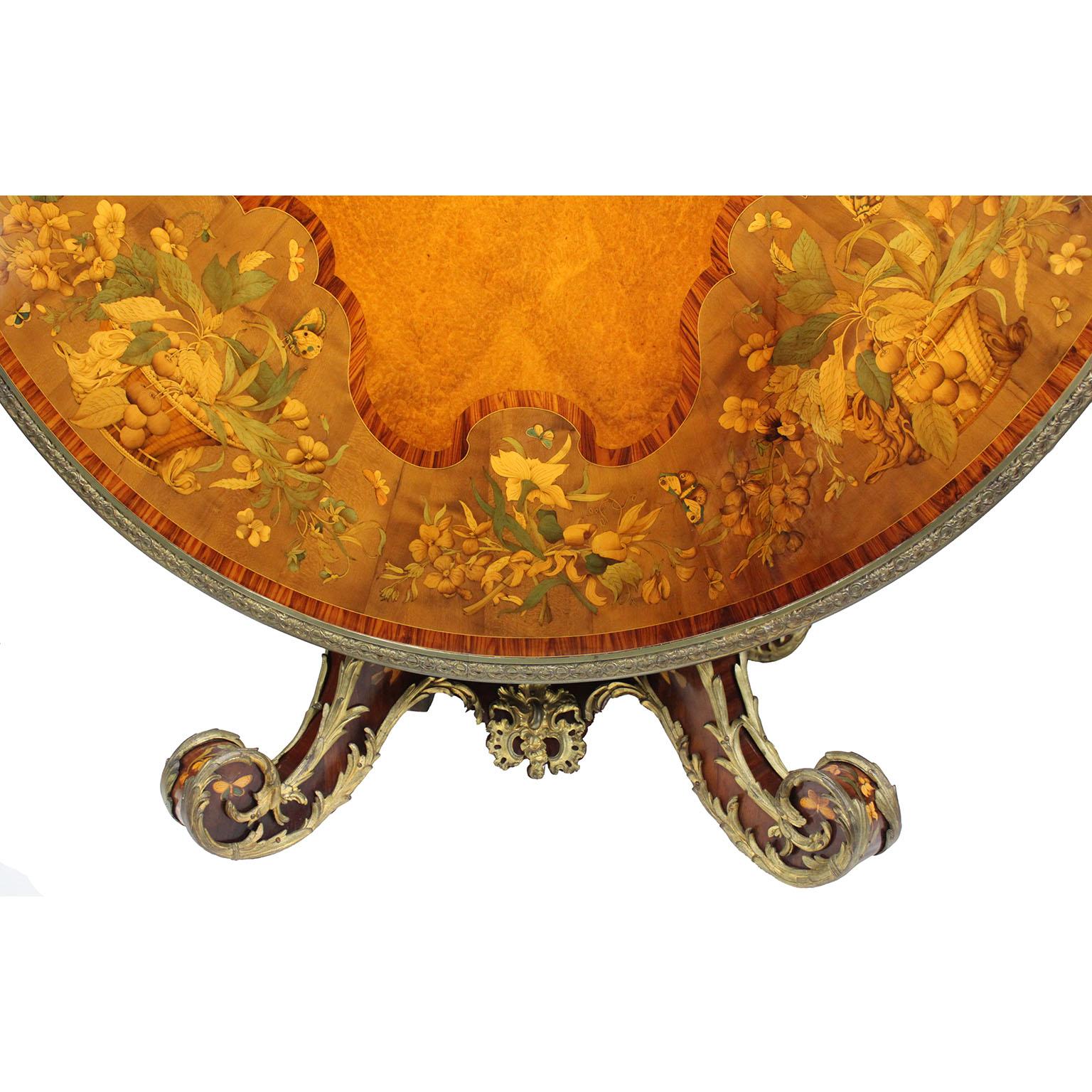 Victorian Marquetry Tip-Top Center Table Attributed to Edward Holmes Baldock For Sale 1