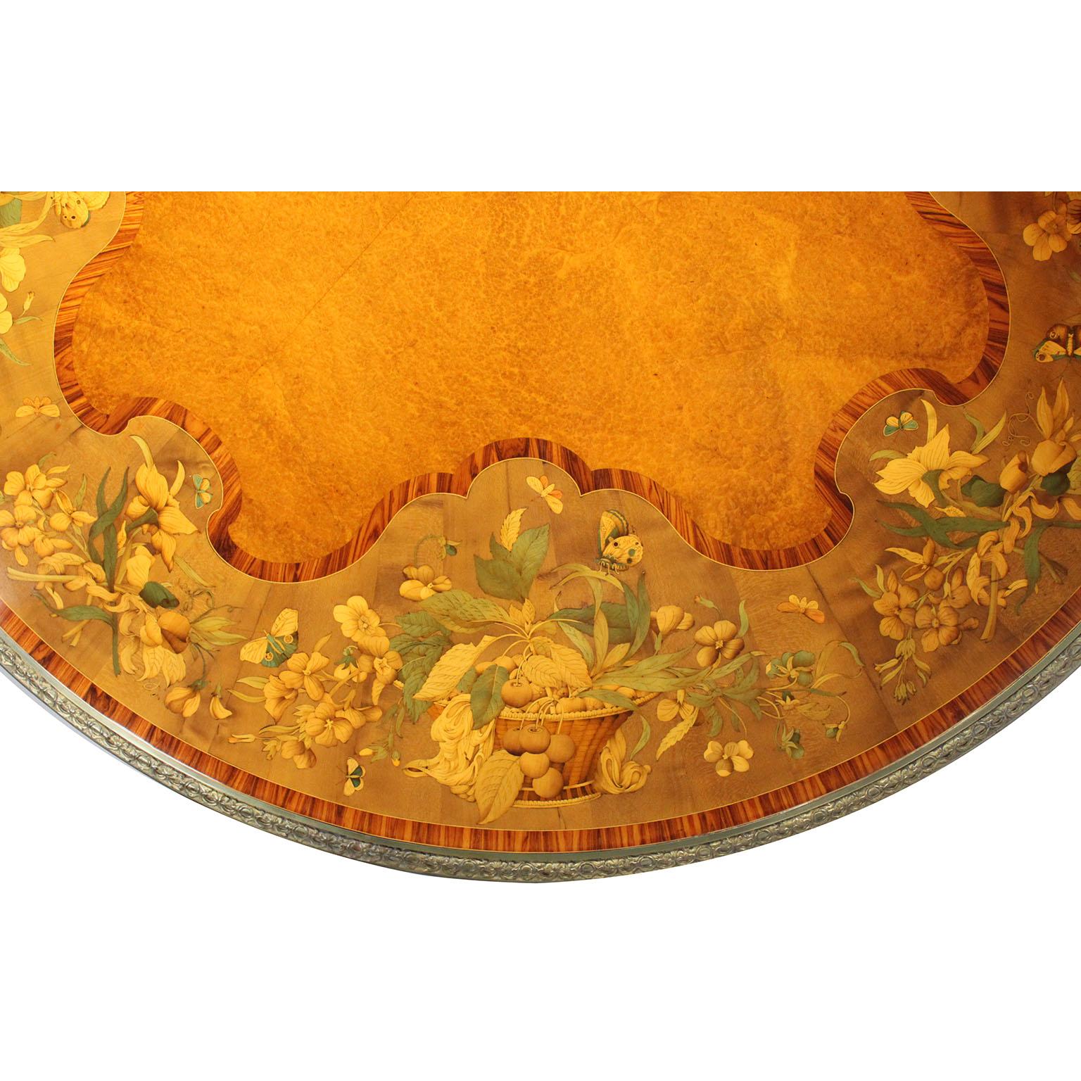 Victorian Marquetry Tip-Top Center Table Attributed to Edward Holmes Baldock For Sale 2