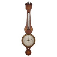 Victorian Marquetry Wall Barometer and Thermometer