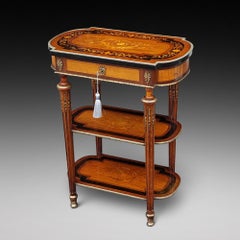 Victorian Marquetry Whatnot Jewellery Cabinet