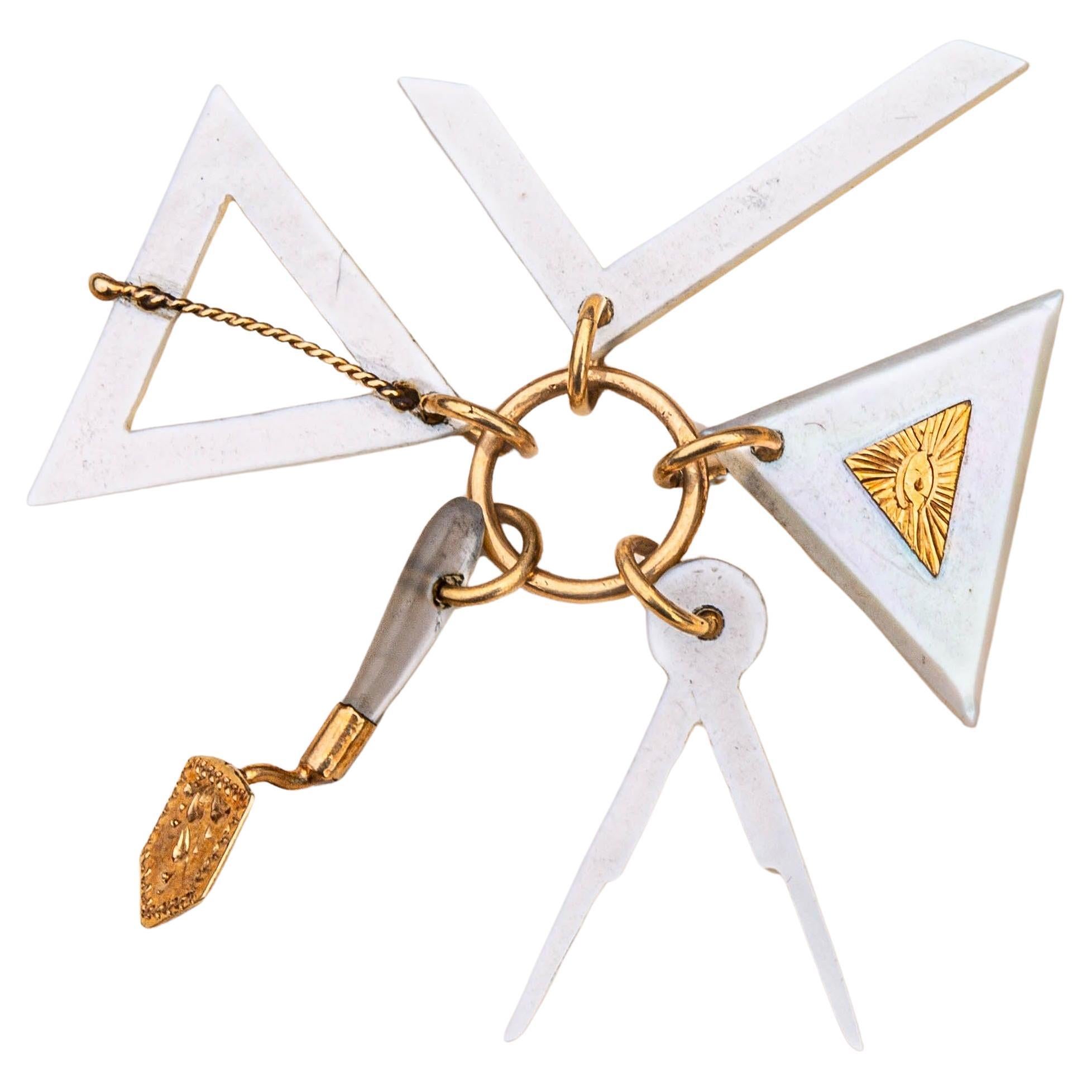 Victorian Masonic Mother of Pearl Charms