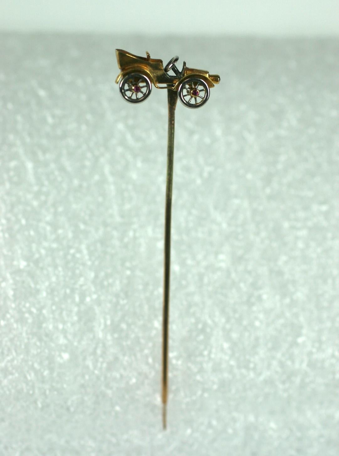 Victorian Mechanical Touring Car Stickpin For Sale 1