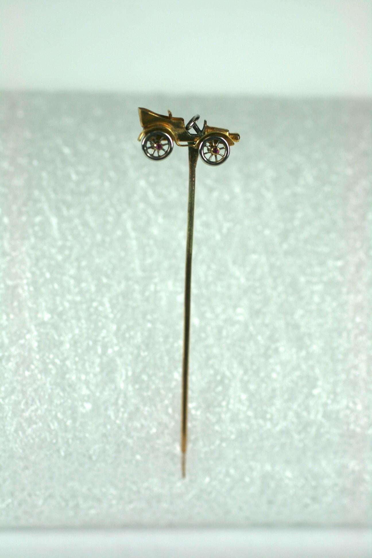 Victorian Mechanical Touring Car Stickpin For Sale 2