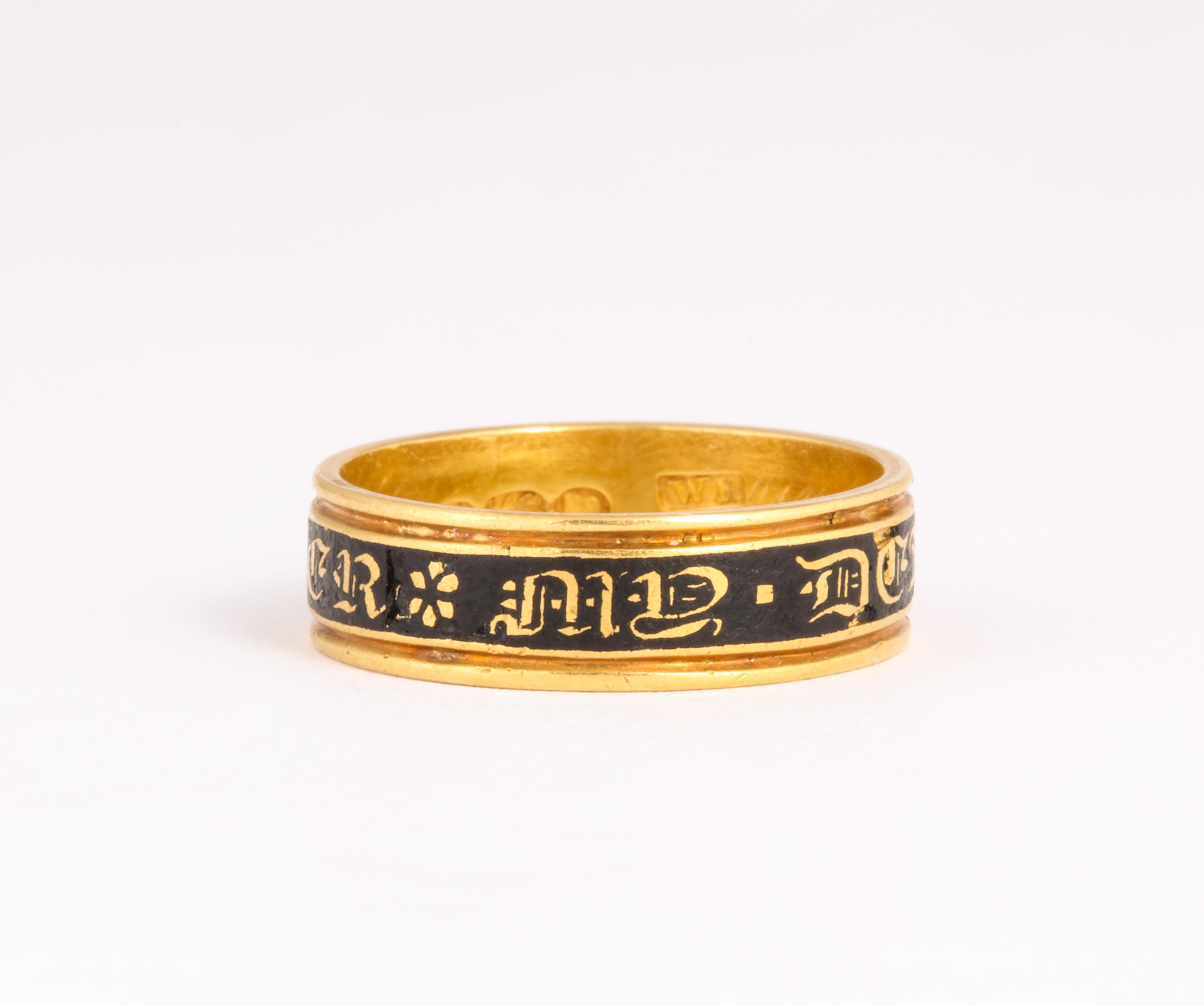 Regency Victorian Memorial Band Ring for a Dear Father