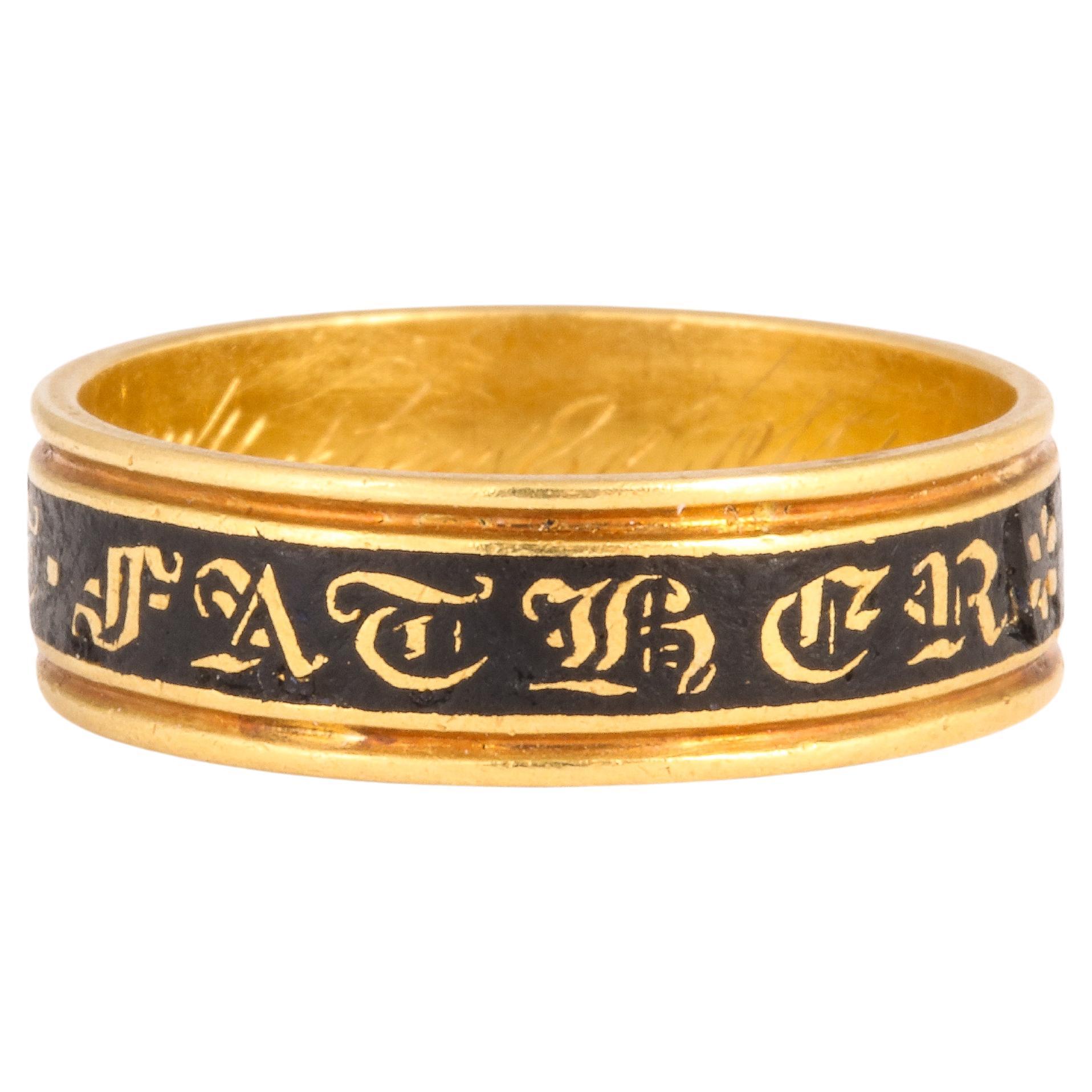 Victorian Memorial Band Ring for a Dear Father