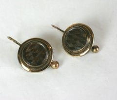 Victorian Memorial Hair Locket Earrings