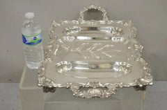Victorian Meneses Orfebres Silver Plated Meat Cutlery Serving Platter Tray