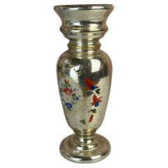 Victorian Mercury Glass Vase, Hand-Crafted with Distressed Finish