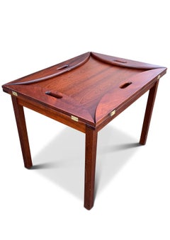 Victorian Military Campaign Style Mahogany & Brass Butlers Tray