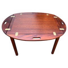 Victorian Military Campaign Style Mahogany & Brass Butlers Tray