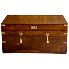 Victorian Military Campaign Trunk Chest Teak Camphor Wood, circa 1850 Number 25