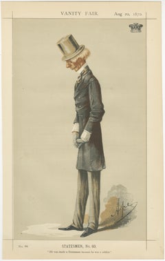 Victorian Military Statesman – Vanity Fair Political Portrait, 1870