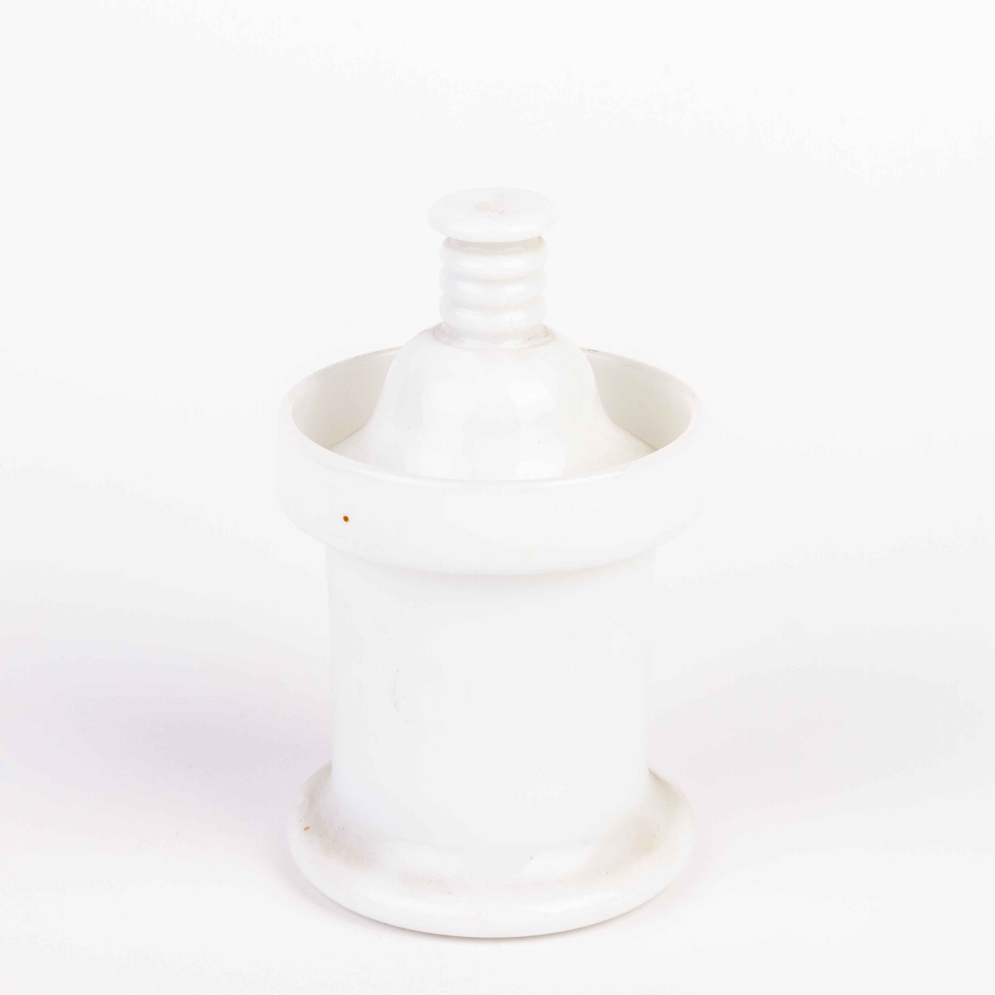 20th Century Victorian Milk Glass Tobacco Jar 19th Century  For Sale