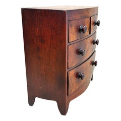 Victorian Miniature Mahogany Bowfront Chest Of Drawers