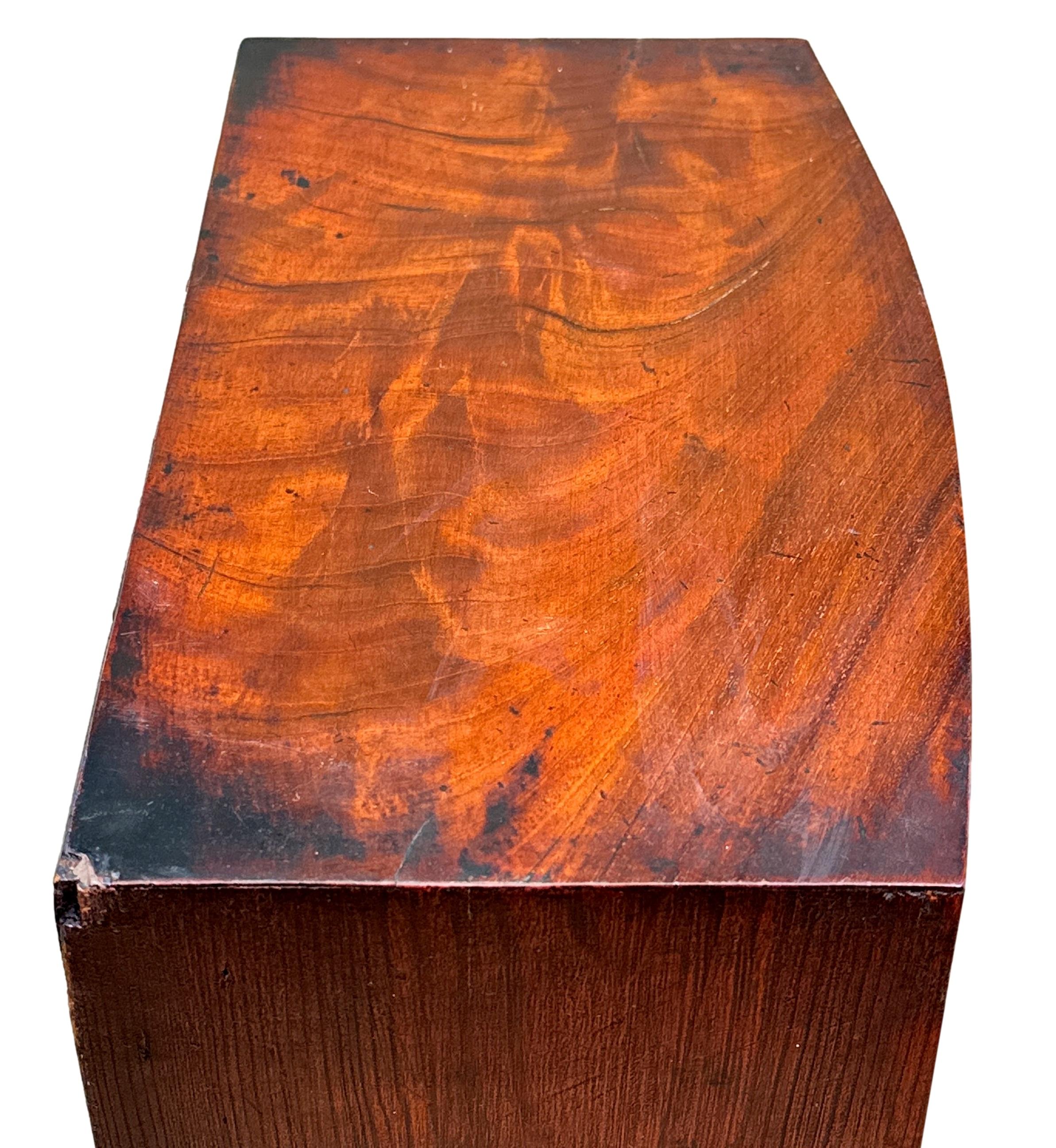 19th Century Victorian Miniature Mahogany Bowfront Chest Of Drawers For Sale