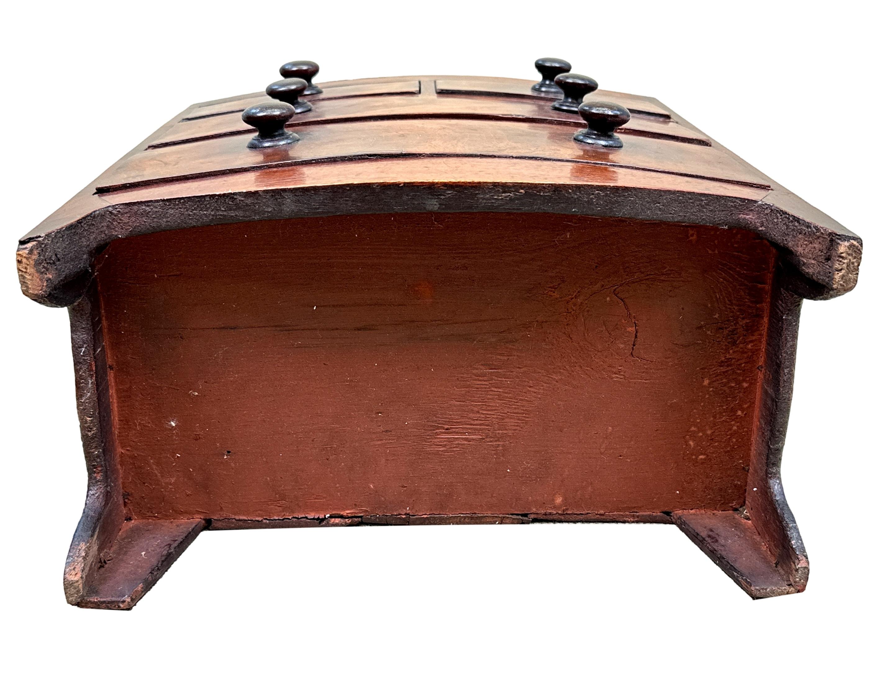 Victorian Miniature Mahogany Bowfront Chest Of Drawers For Sale 3