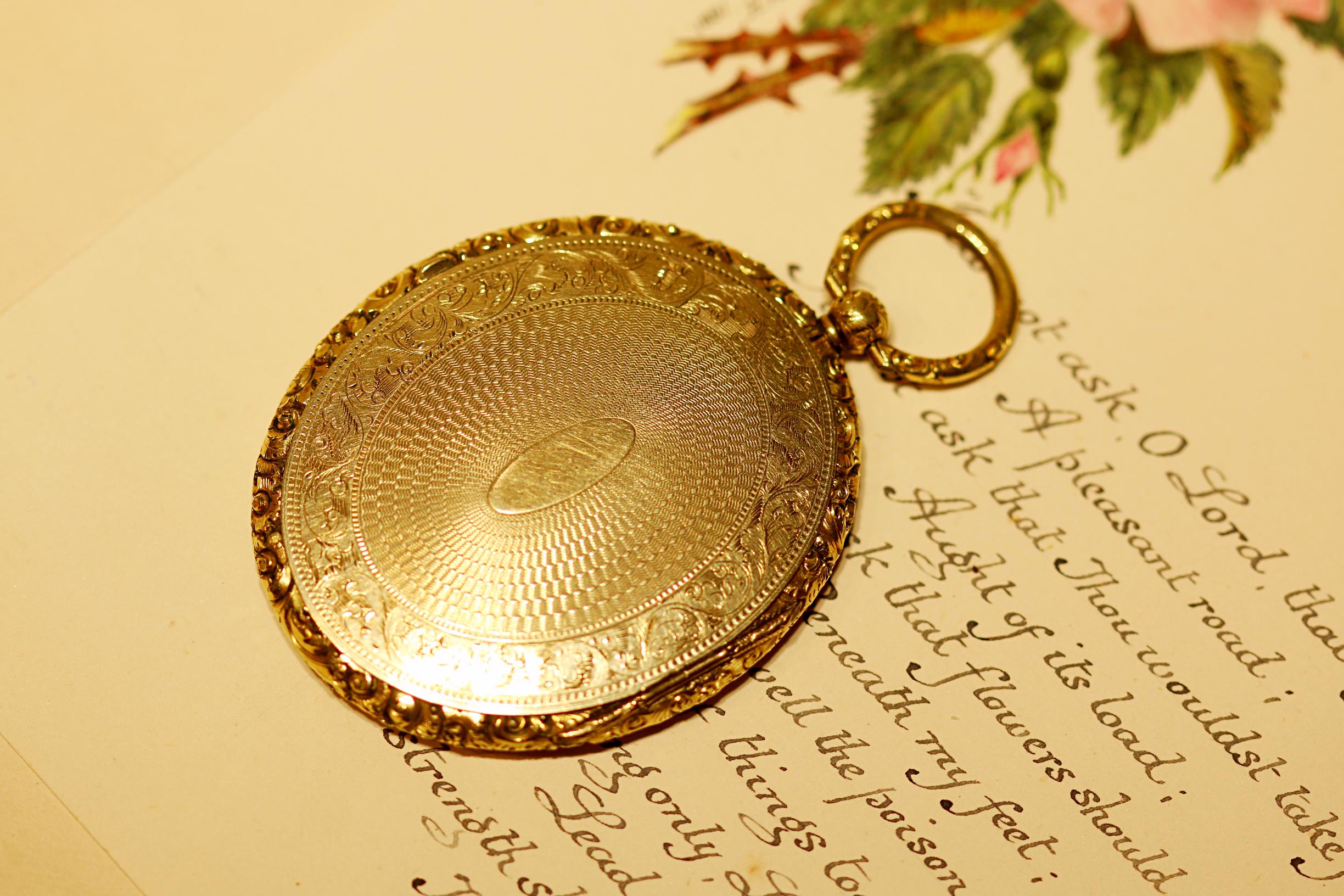 Victorian Miniature Portrait in a Yellow Gold Locket 1