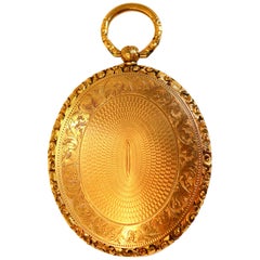 Victorian Miniature Portrait in a Yellow Gold Locket