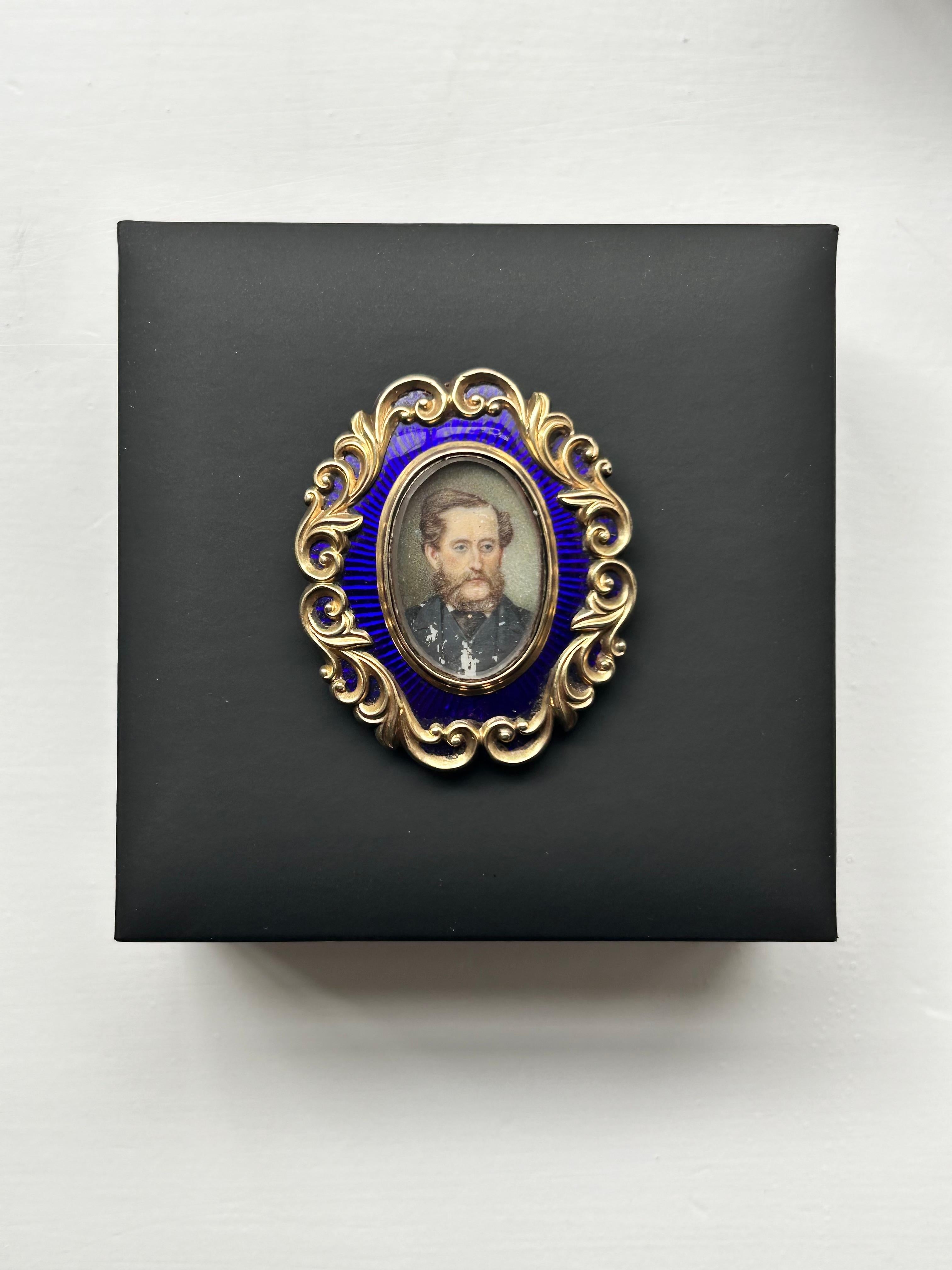 Late Victorian Victorian Miniature Portrait Pendant  For Sale