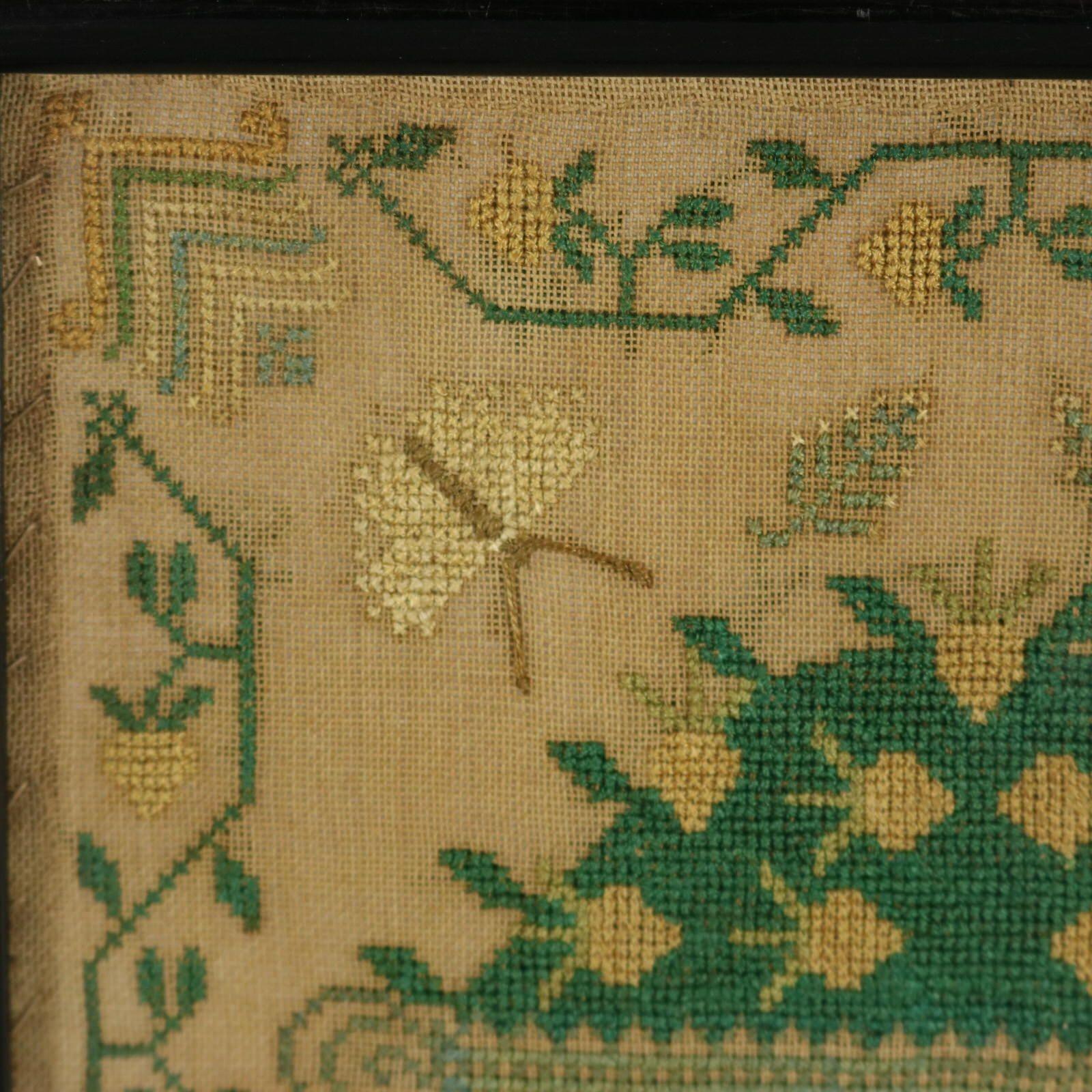 Mid-19th Century Victorian Miniature Sampler, 1846, by Sarah Mitchell
