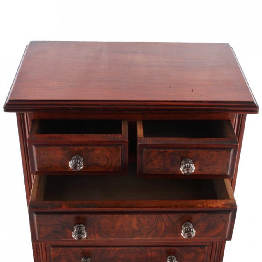 Victorian Miniature Walnut Chest, 19th Century In Good Condition For Sale In London, GB