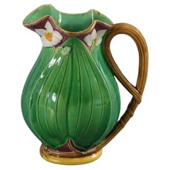 Victorian Minton Majolica Lily Pad and Flower Jug/Pitcher