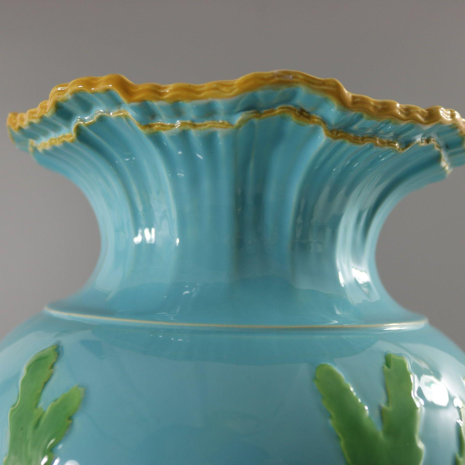 Victorian Minton Majolica Marine Vase with Merboys For Sale 10