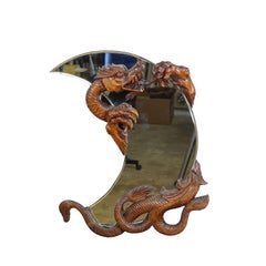 Miroir victorien avec dragon sculpté attr. à Gabriel Viardot ca. 1880