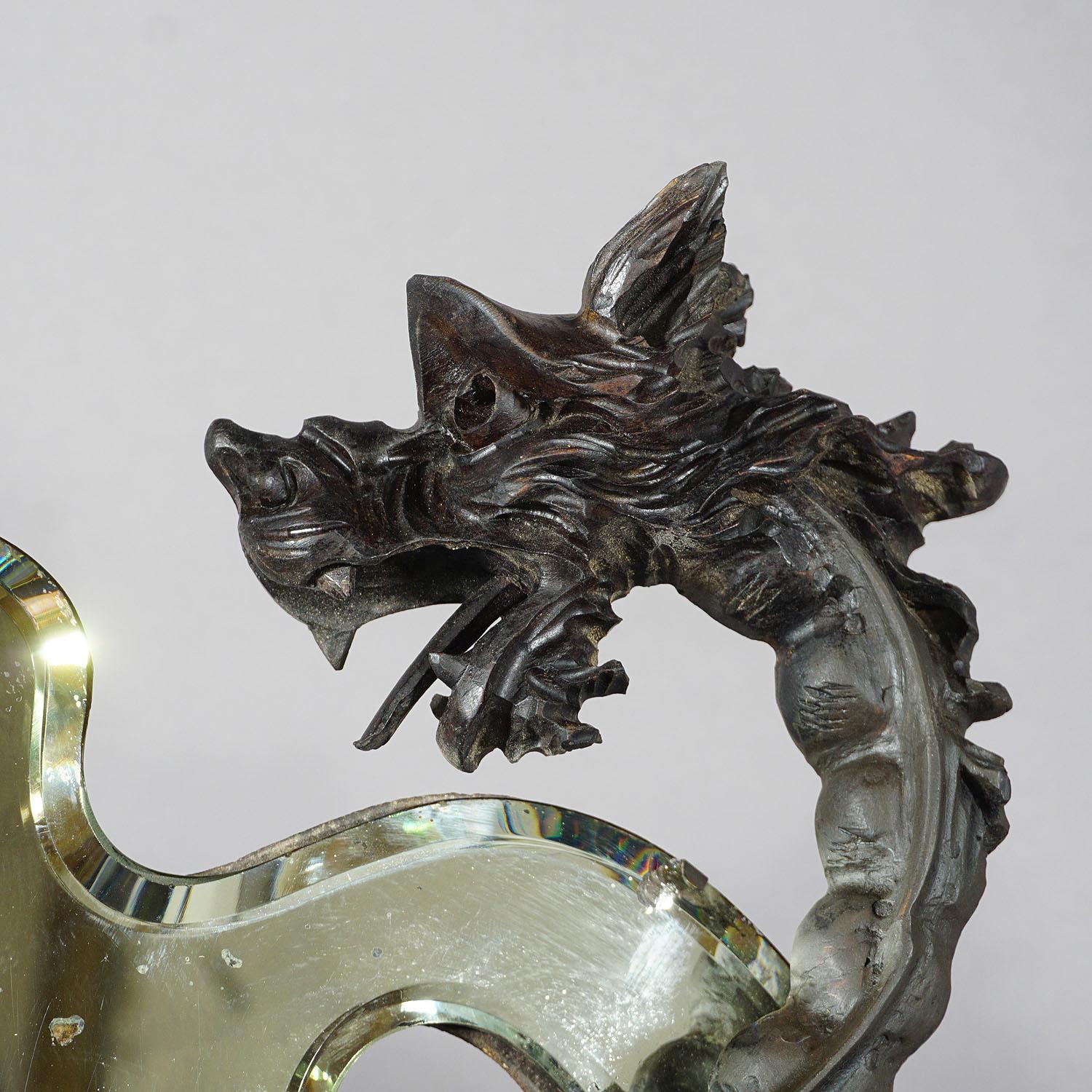 19th Century Victorian Mirror with Carved Dragon Attr. to Gabriel Viardot, ca. 1880 For Sale