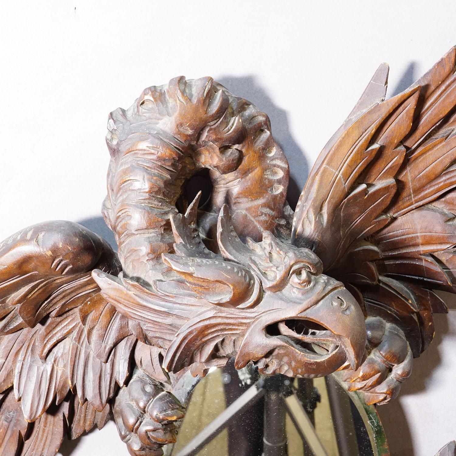 French Victorian Mirror with Carved Dragon in the Manner of Gabriel Viardot ca. 1880 For Sale