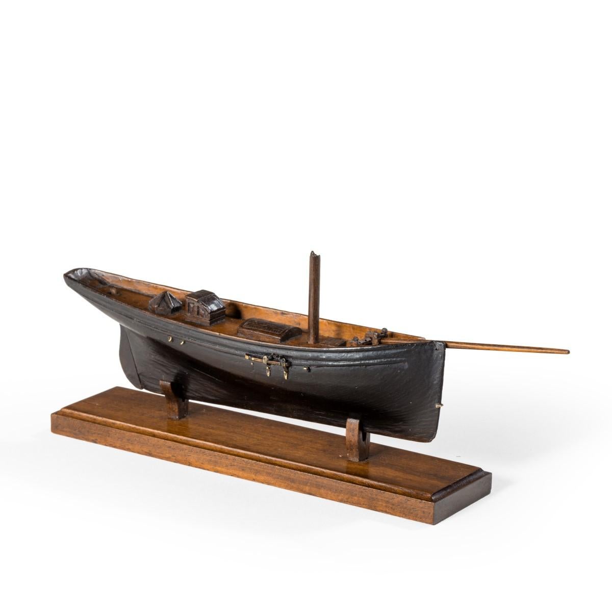 Victorian Model of a Racing Yacht on a Wooden Stand Original Paint In Good Condition For Sale In Lymington, Hampshire