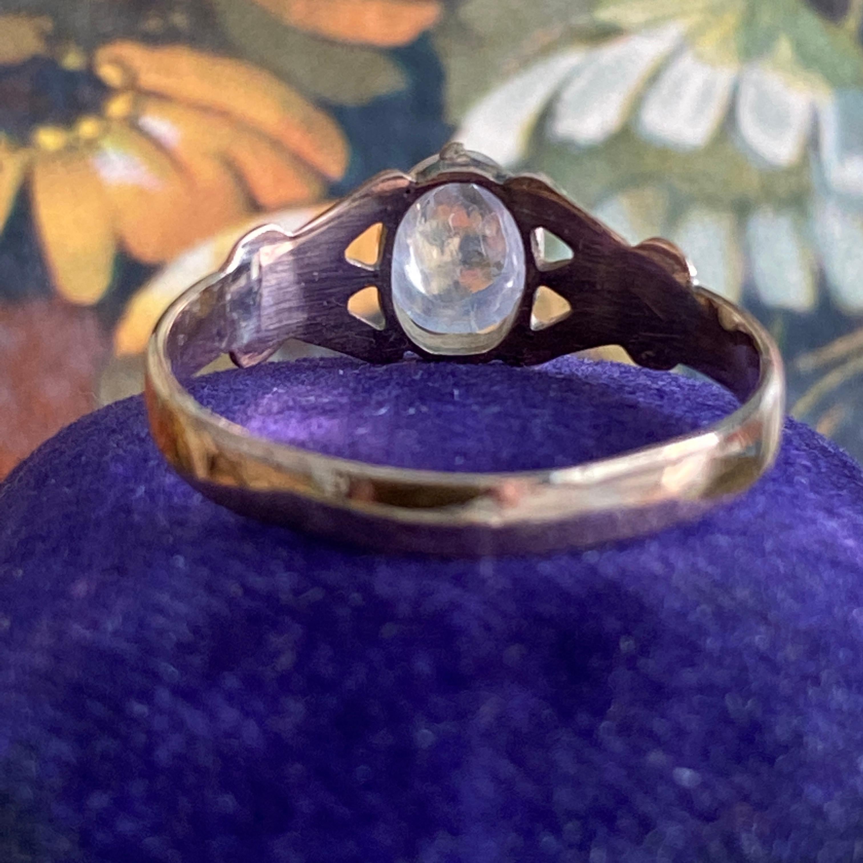Victorian Moonstone 14k Rose Gold Ring For Sale 4