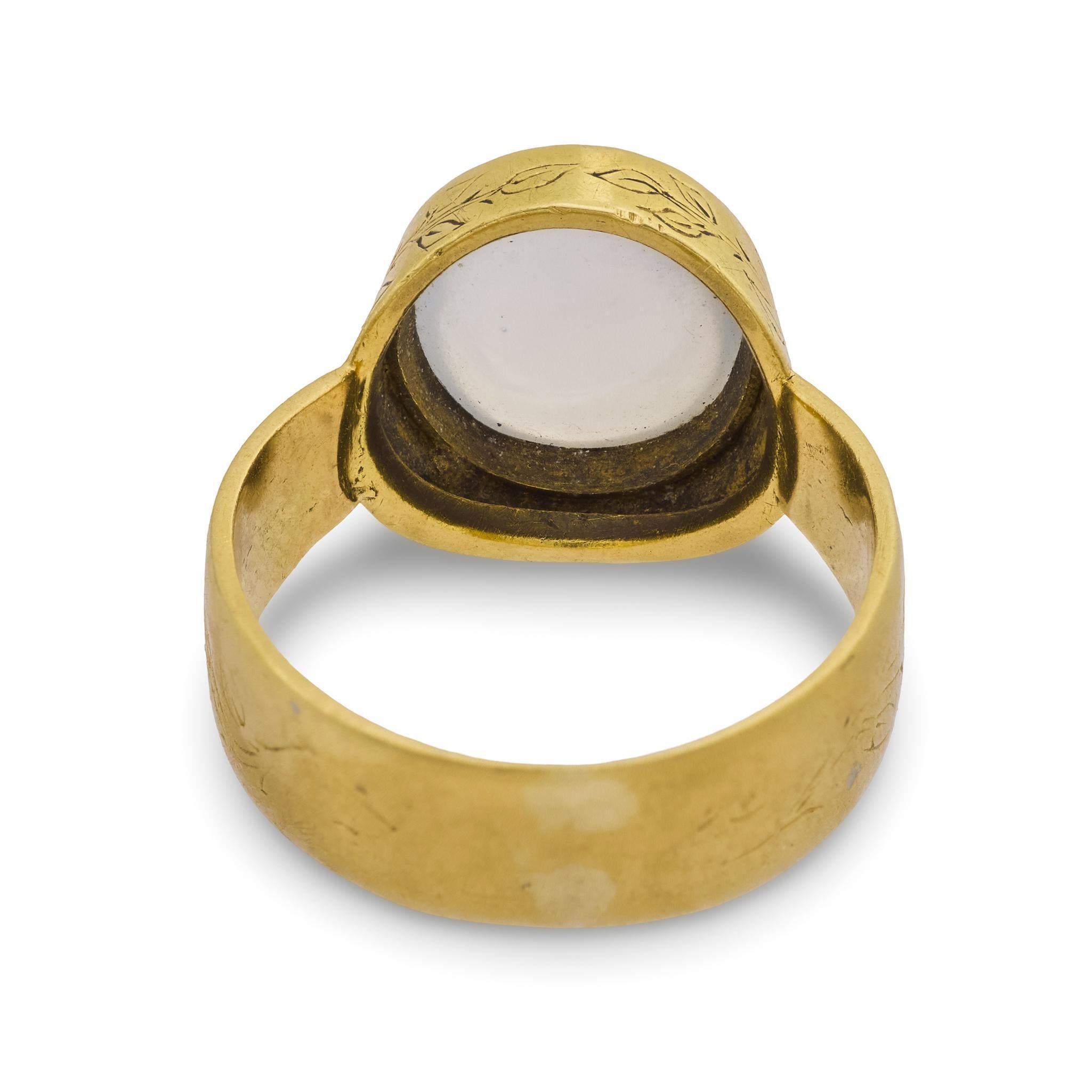 Bague victorienne en or jaune 18k avec pierre de lune Pour femmes en vente