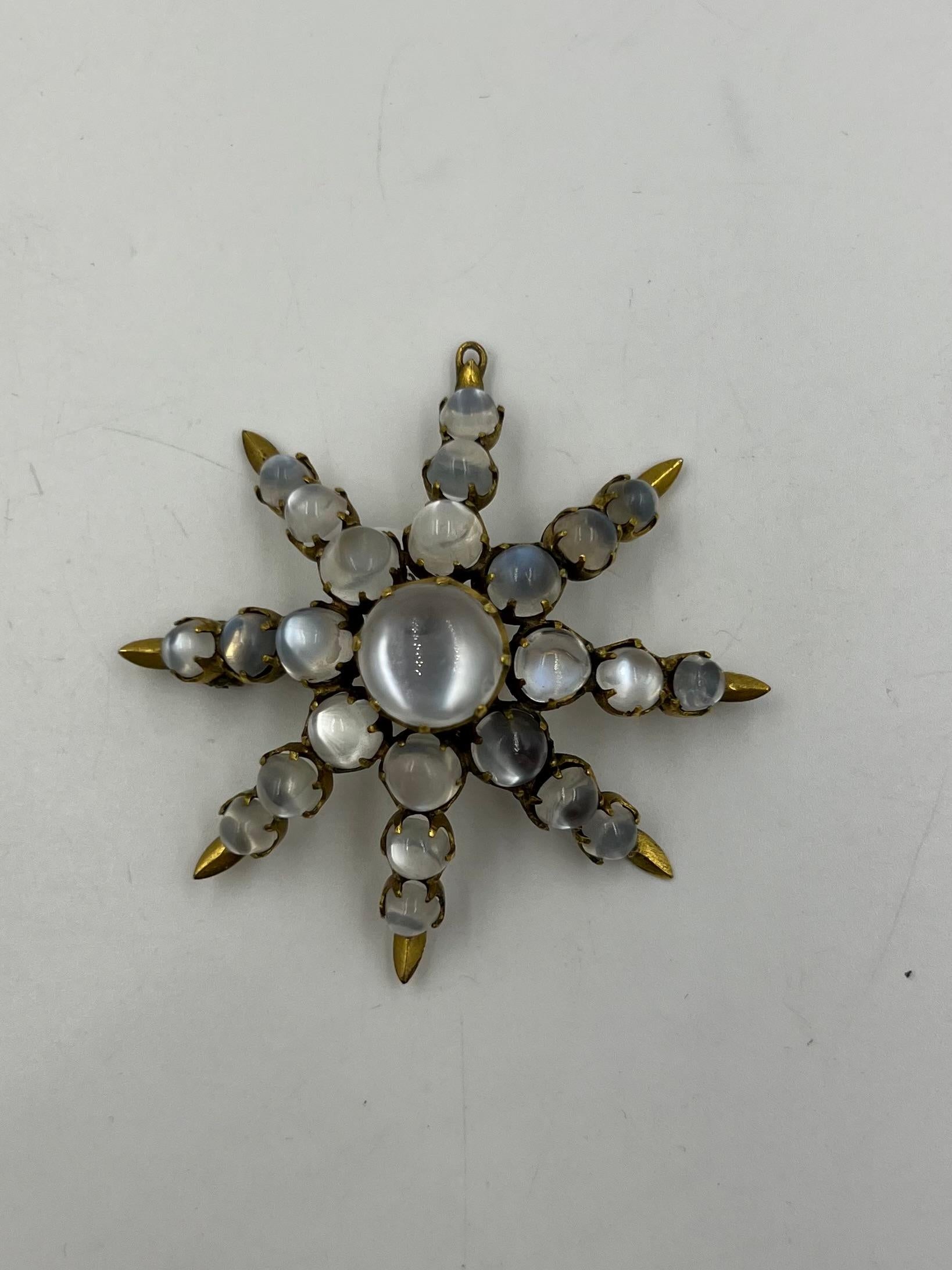 Victorian Moonstone Brooch In Good Condition For Sale In Los Angeles, CA