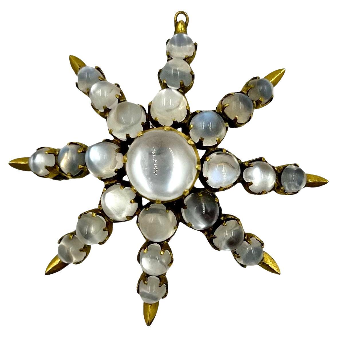 Victorian Moonstone Brooch For Sale